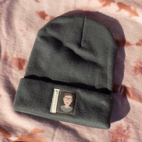 new with tags! handmade notorious rbg ruth bader ginsburg beanie hat - Picture 3 of 4